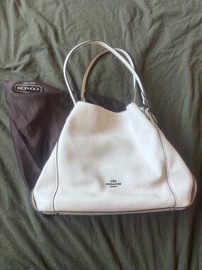 Coach | Cream Edie 31 Pebbled Leather Bag with Star Rivets